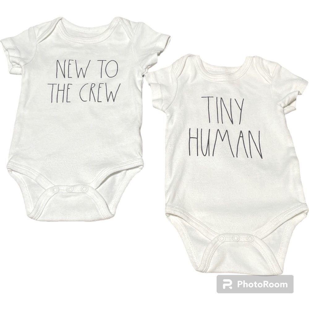Rae Dunn Set of 2 Onesies Size 3-6 Months
